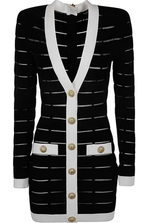Balmain Vestito corto in maglia con bottoni