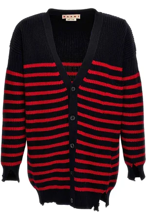 Marni Cardigan a righe effetto distrutto
