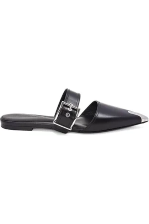 Alexander McQueen Mules in pelle con dettaglio fibbia
