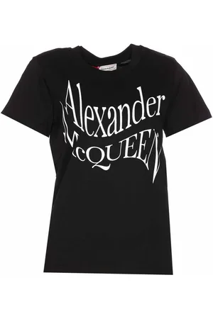 Alexander McQueen T-shirt con logo deformato