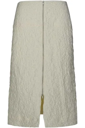 Jil Sander Gonna bianca in misto cotone