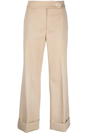 Lanvin Pantaloni cropped in lana a vita media