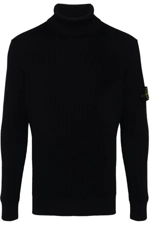 Stone Island Maglione dolcevita in lana vergine navy