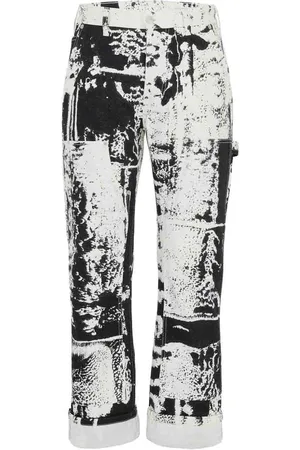 Alexander McQueen Jeans crop con stampa