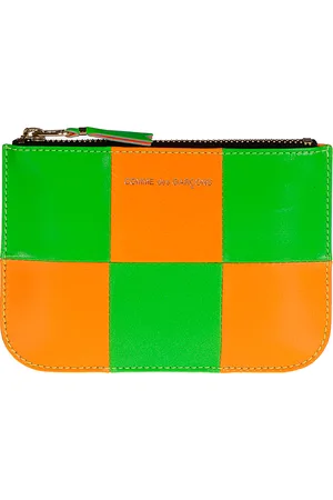 Comme des Garçons Portafoglio quadretti fluo