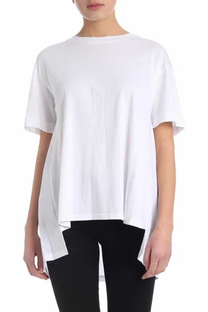 DKNY T-shirt bianca con plissè sul retro