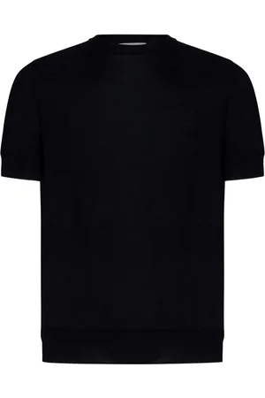 Jil Sander T-shirt nera in lana merino extrafine