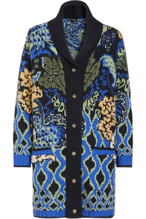 Etro Cardigan lungo in maglia jacquard