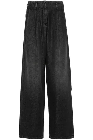 Golden Goose Denim plissettato a gamba larga