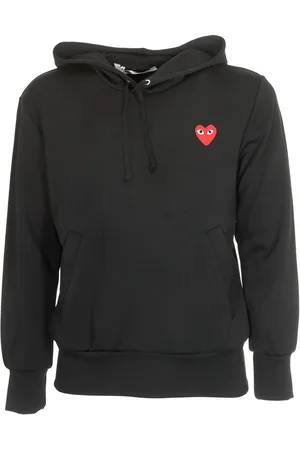 Comme des Garçons Felpa con cappuccio Red Heart nera