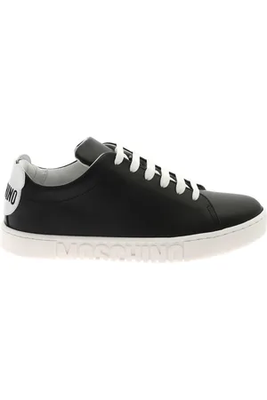 Moschino Sneakers nere e bianche con patch Teddy