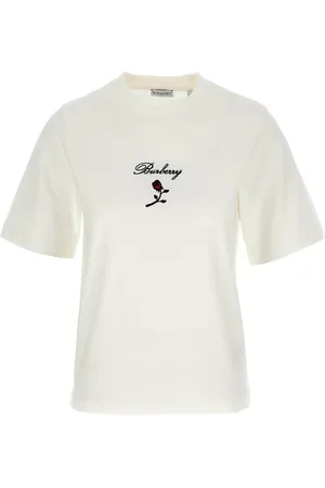 Burberry T-shirt in cotone Logo Flock Crew