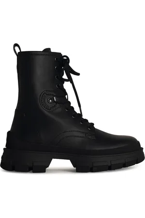 Moncler Stivaletti Hevea in pelle nera opaca