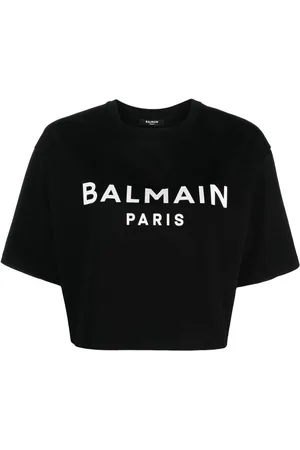Balmain T-shirt corta in cotone con logo