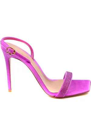Gianvito Rossi Sandali rosa in velluto