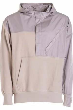 Les Hommes Maglia bimateriale con cappuccio