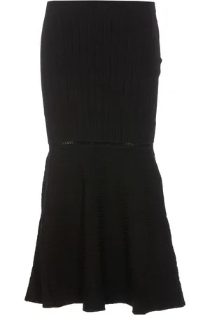 Victoria Beckham Gonna longuette svasata nera