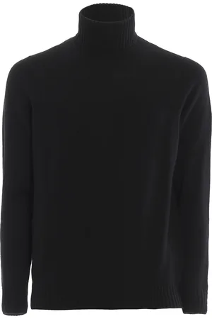 DRUMOHR Maglia a collo alto nera in lana merino