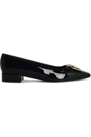 Salvatore Ferragamo Collana in pelle nera lucida