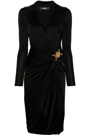 VERSACE Abito midi a portafoglio