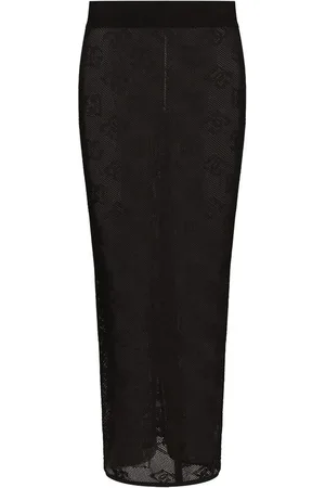 Dolce & Gabbana Gonna in maglia jacquard monogramma nera