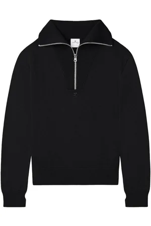 Courrèges Maglione in lana merino con cerniera