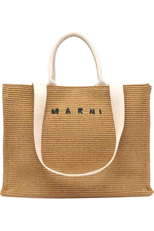 Marni Shopping bag in tessuto effetto rafia