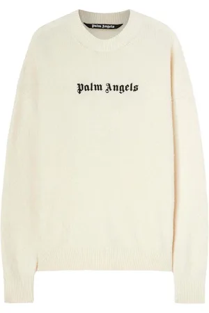 Palm Angels Maglione in misto lana con logo ricamato