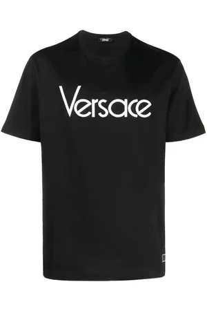 VERSACE T-shirt in cotone con logo ricamato