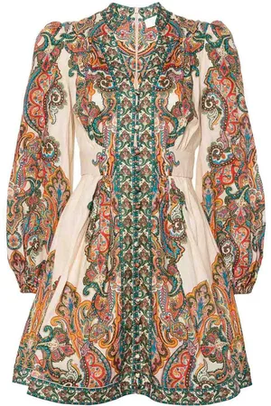 ZIMMERMANN Vestito mini Ottie con scollo profondo