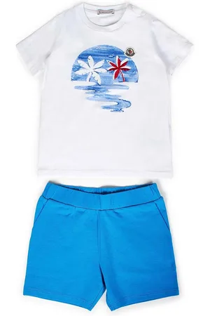 Moncler Completo in cotone stretch azzurro