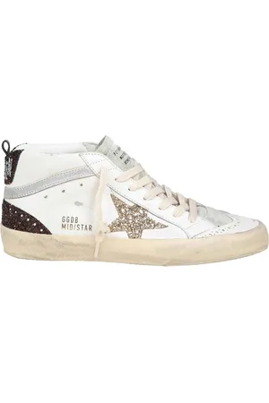 Golden Goose Mid Star In Pelle Con Stella Glitter