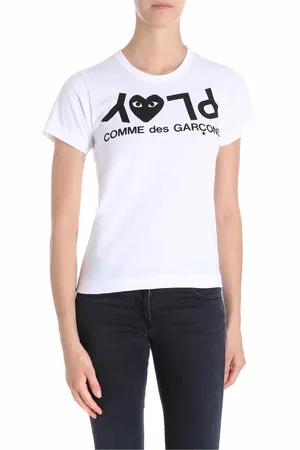 Comme des Garçons T-shirt bianca stampa logo nera