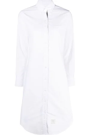 Thom Browne Abito chemisier in cotone con patch logo
