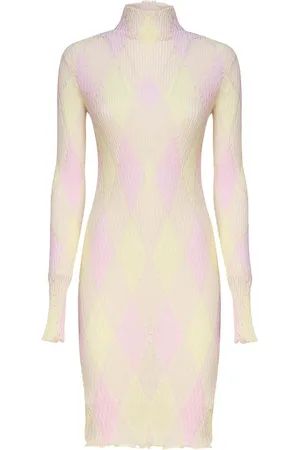 Burberry Vestito In Maglia Con Mezzo Collo Alto