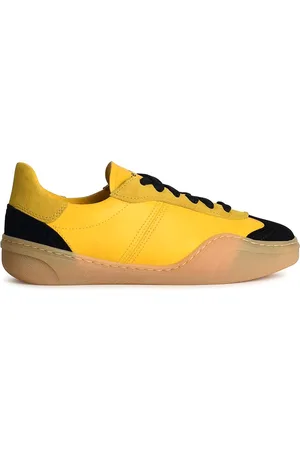 Acne Studios Barre Sneakers In Pelle Gialla