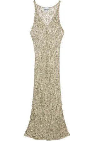 Ganni Abito in tessuto metallico