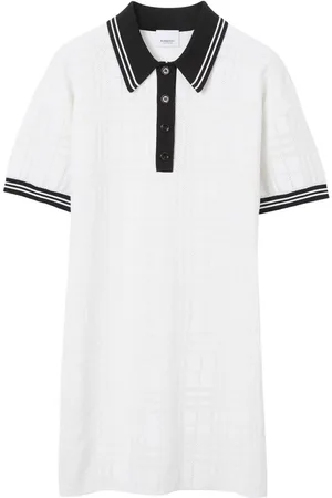 Burberry Abito polo con finiture a righe a quadri