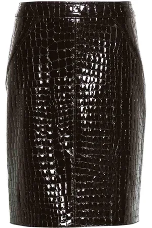 Tom Ford Gonna longuette in pelle goffrata coccodrillo
