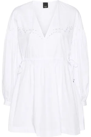Pinko Mini Abito In Cotone Con Ricami