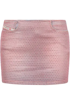 Diesel Gonna denim con strass