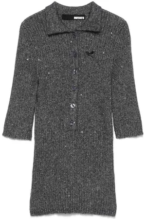 ROTATE Polo In Mohair Con Paillettes