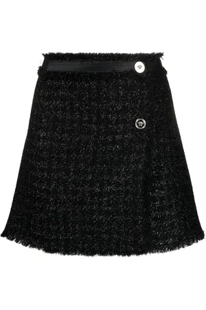 VERSACE Minigonna a portafoglio in tweed Vichy