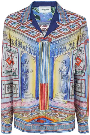 Casablanca Camicia a maniche lunghe con colletto cubano