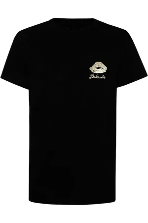 Balmain T-shirt con logo con stampa Gold Kiss.