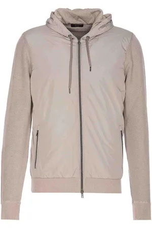 HERNO Cardigan in Girocollo di nylon e piquet
