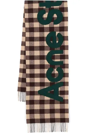 Acne Studios Sciarpa con logo a quadri