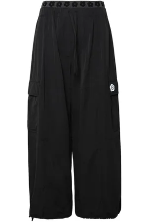 Kenzo Pantaloni cargo neri in misto cotone