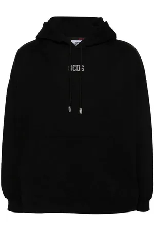 GCDS Felpa con cappuccio con logo scintillante