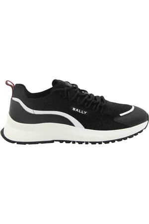 Bally Sneakers In Tela E Pelle Nera E Bianca